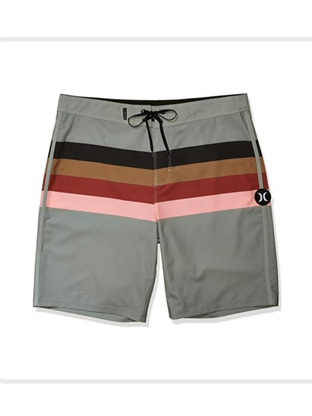 Hurley Gray Men’s Striped Boardshorts Sz 36